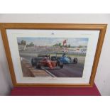 Alan Fearnley "Ferrari 100" limited edition colour commemorative print no. 829/850, signed by