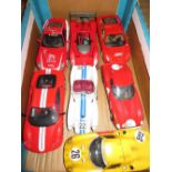 Seven various manufacturers 1:18 scale Ferrari saloon and other racing cars