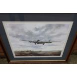Framed and mounted print "Shackleton Patrols End" by M Rundot, limited edition no.26/500 , signed by