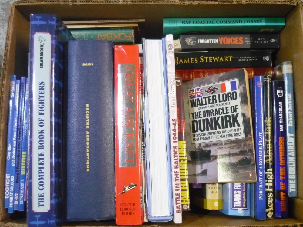 Box containing a quantity of aircraft and RAF related books mostly hardback including great