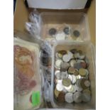 Collection of GB and foreign pre and post decimal coins three tokens and a quantity of Scottish