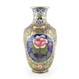 Property of a gentleman - a Chinese plique a jour champleve vase, 8.1ins. (20.6cms.) high.