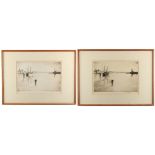 Property of a lady - Kenneth Holmes A.R.C.A. (1902-1994) - VENICE HARBOUR SCENE - two etchings,