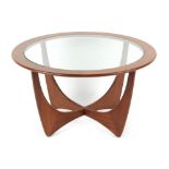 Property of a gentleman - a late 20th century G-Plan teak 'Astro' circular glass topped coffee