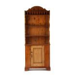 Property of a gentleman - a small pine cottage dresser, parts 19th century, 31ins. (79cms.) wide.