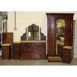 Property of a gentleman - a Victorian mahogany single wardrobe; together with a similar twin