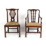 Property of a gentleman - two George III side chairs, one with later added arms (2).