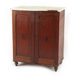Property of a gentleman - a Victorian painted pine panelled two-door cupboard enclosing six pigeon