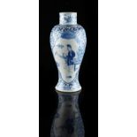 Property of a gentleman - a late 19th century Chinese blue & white baluster vase, painted with two