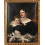 Property of a gentleman - Isaac Faulkner Bird (c.1800-1861) - PORTRAIT OF A YOUNG MOTHER AND SON -