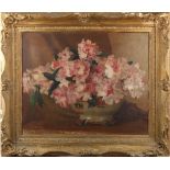 Property of a lady - Florence Parkinson (fl.1890-1918) - STILL LIFE OF FLOWERS IN A BOWL - oil on