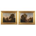 Property of a lady - Robert Woodley-Brown (fl.1840-1860) - FIGURES IN LANDSCAPES - a pair, oils on