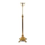 Property of a gentleman - a late 19th / early 20th century brass Corinthian column adjustable lamp
