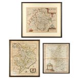 Property of a lady - three hand-coloured map engravings, comprising BLOME, Richard - '