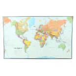 Property of a gentleman - a large map of the world, dated 1999, on board, 78 by 48ins. (198 by