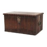 Property of a lady - a 19th century Colonial solid rosewood box or chest, of ripple moulded form