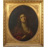 Property of a Church - 19th century school - PENITENT MARY MAGDALENE - oil on canvas, an oval, the