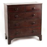 Property of a gentleman - an early 19th century mahogany chest of two short & three long graduated