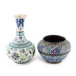 Property of a lady - an Ottoman Islamic copper & enamel pot, possibly Syrian, circa 1900, 3.