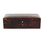 Property of a lady - an early 20th century tortoiseshell rectangular cigarette box, 7.6ins. (19.