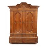 Property of a lady - an impressive 19th century Dutch oak & marquetry inlaid two-door armoire, the