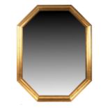 Property of a gentleman - a modern gilt octagonal framed wall mirror, 45.5 by 35.25ins. (115 by 89.