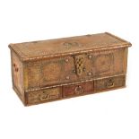Property of a lady - a Zanzibar chest, 18th / 19th century, with three drawers under, 43ins. (