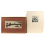 Property of a lady - Kenneth Holmes A.R.C.A. (1902-1994) - CONTINENTAL HARBOUR SCENE - etching,