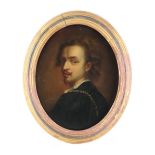 Property of a lady - after Anthony Van Dyk, 19th century - PORTRAIT OF A YOUNG MAN - oil on board,