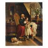 Property of a lady - Dutch school, late 19th / early 20th century - THE YOUNG SEAMSTRESS - oil on