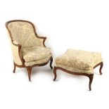 Property of a lady - an 18th century French Louis XV fruitwood duchesse brisee, with cabriole