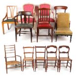Property of a gentleman - twelve assorted chairs including a Victorian nursing chair (12).
