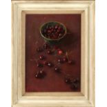 Property of a gentleman - Charles Hanraker NEAC RBA (b.1934) - 'STILL LIFE - CHERRIES' - oil on