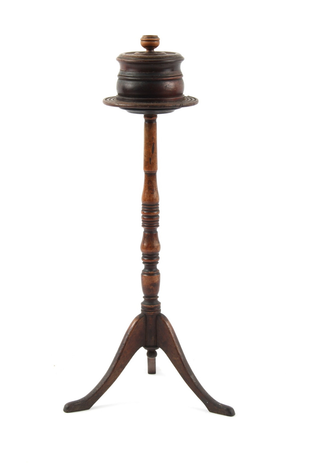 Property of a lady - an early 19th century George IV mahogany wig stand, with ring turned column &