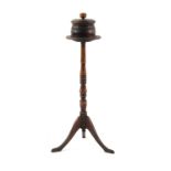 Property of a lady - an early 19th century George IV mahogany wig stand, with ring turned column &