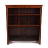Property of a gentleman - a late Victorian walnut open bookcase with adjustable shelves, 36ins. (