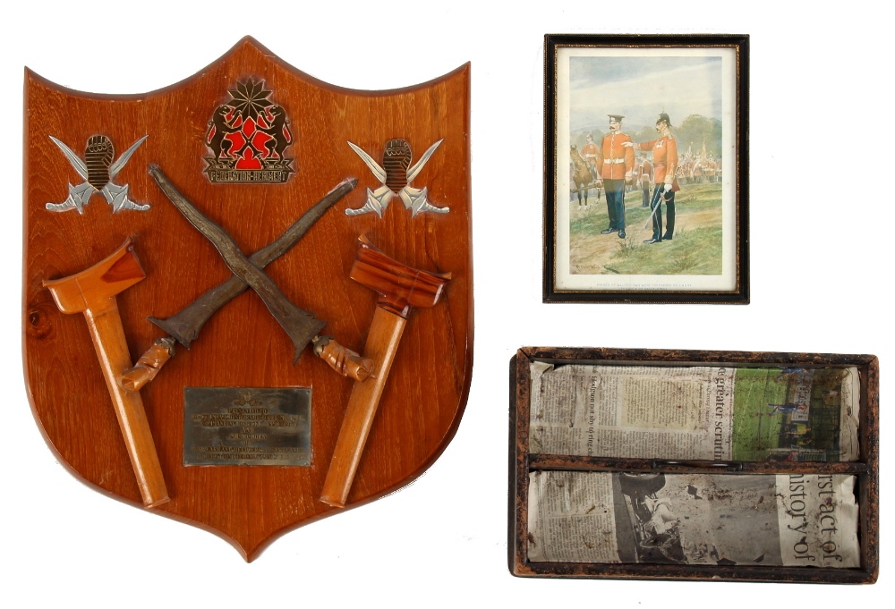 Property of a deceased estate - a military Federation Reconnaissance Regiment presentation plaque,