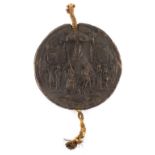 Property of a lady - a wax Great Seal of King James I and VI (1567-1625), 6ins. (15.2cms.) diameter,