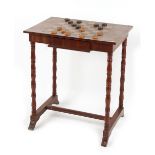 Property of a gentleman - a 19th century mahogany & parquetry chess or games table, with frieze