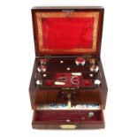 Property of a lady - a Victorian mahogany vanity or dressing box, the interior with silver topped