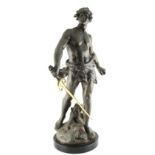 Property of a gentleman - after Louis Moreau, a bronze figure of David, modelled standing &