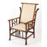 Property of a gentleman - a late 19th / early 20th century bamboo framed armchair with additional