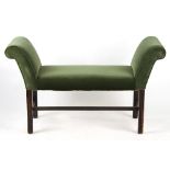 Property of a deceased estate - a mahogany & green upholstered window seat, damages to stretcher,