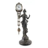 Property of a deceased estate - a late 19th / early 20th century 'bronzed' spelter mystery clock