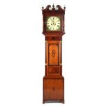 Property of a lady - a George III oak, mahogany & inlaid 8-day striking longcase clock, the square