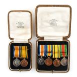 Property of a lady - a group of four First & Second World War miniature medals; together with a pair