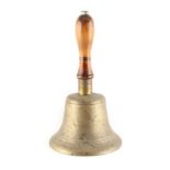 Property of a gentleman - a Second World War period hand bell, possibly an ARP warden's 'all
