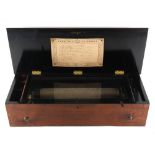 Property of a lady - a late 19th century rosewood & marquetry inlaid cylinder musical box, playing