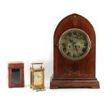 Property of a gentleman - a late 19th / early 20th century brass pillars cased carriage clock