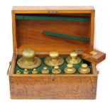 Property of a lady - a rare set of Victorian brass metric weights for imported goods, from 2 grams